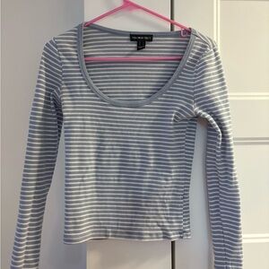 Y2K vintage Streetwear Society Striped Long Sleeve Top